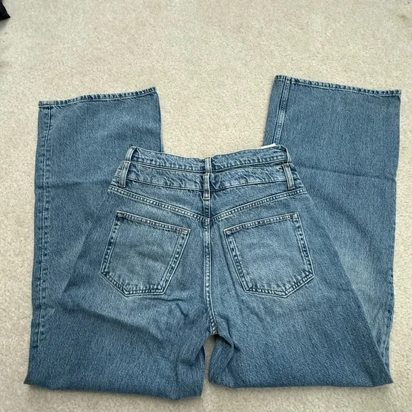 Reformation Cary Double Waistband High Rise Slouchy Wide Leg Jeans Rainy Sz 26 - Picture 7 of 8